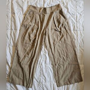 Abercrombie & Fitch Beige Wide Leg Trousers